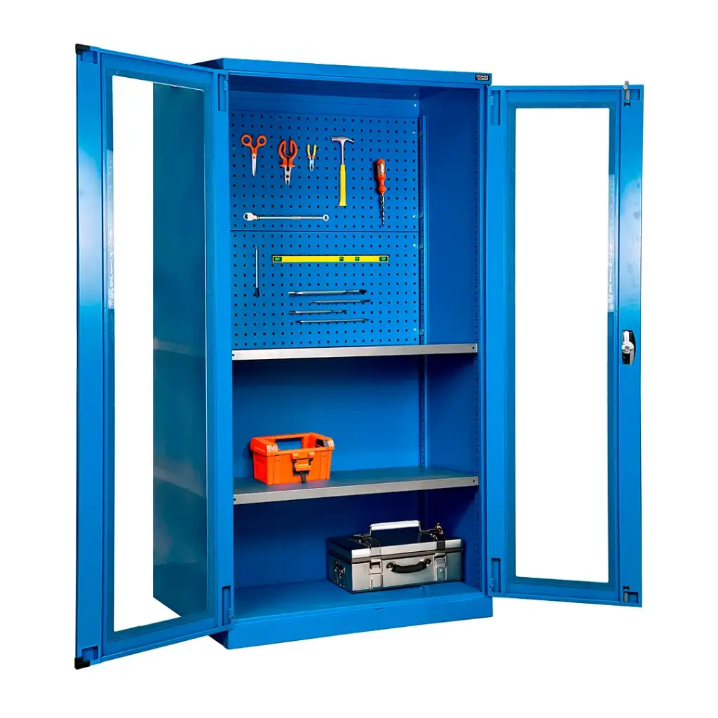 Armario Metalico AZUL | 1023x555x2000 puertas transparentes, Storage Compat