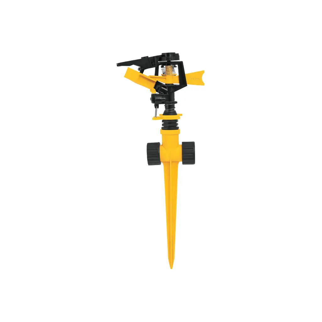 Aspersor plastico 2 vias y estaca 14", Truper