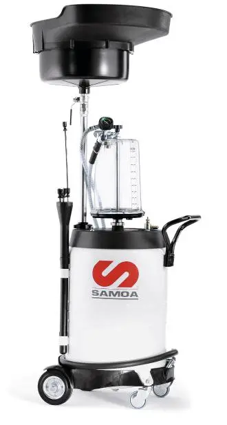 Aspirador recuperador de aceite portátil con pre cámara de vacío capacidad 100lt descarga por presurización, Samoa
