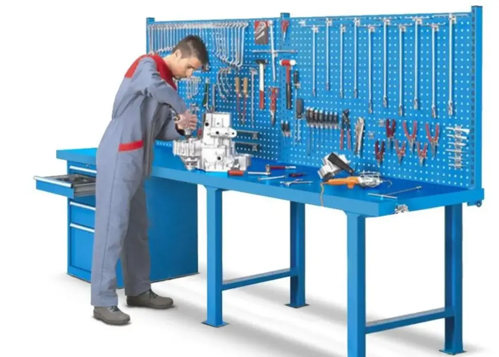 Banco Azul / estacion de trabajo 3000X800 c/accesorios, Storage Compat