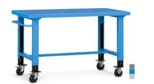BANCO  AZUL | PIE REGULABLE DE 1500X800 CON RUEDAS, Storage Compat