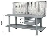 Banco de trabajo Gris 2000x800x880/1515, Storage Compat