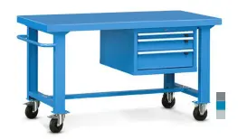 BANCO WORK AZUL MOVIL C/CAJ. DE 1500X800 | Serie Work, Storage Compat