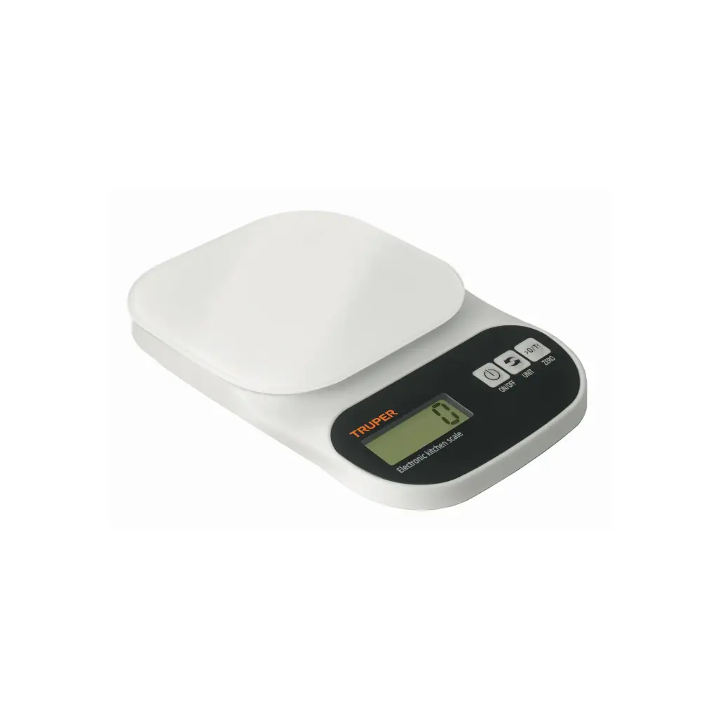[15160] Báscula digital para cocina, 5 kg, plato de vidrio, Truper