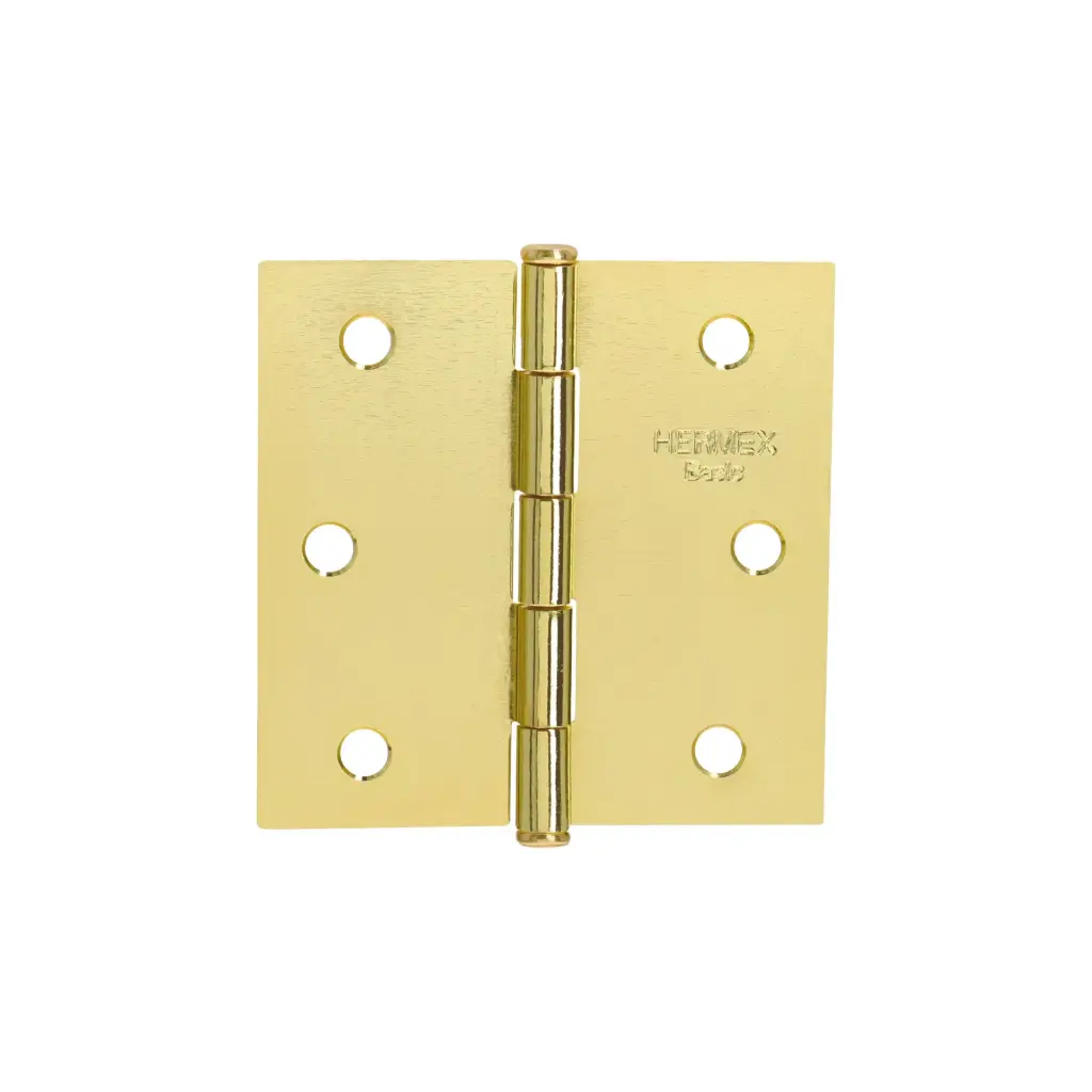 [25109] BC-251PP Bisagra cuadrada 2-1/2",latonado, cabeza plana, Truper Hermex Basic