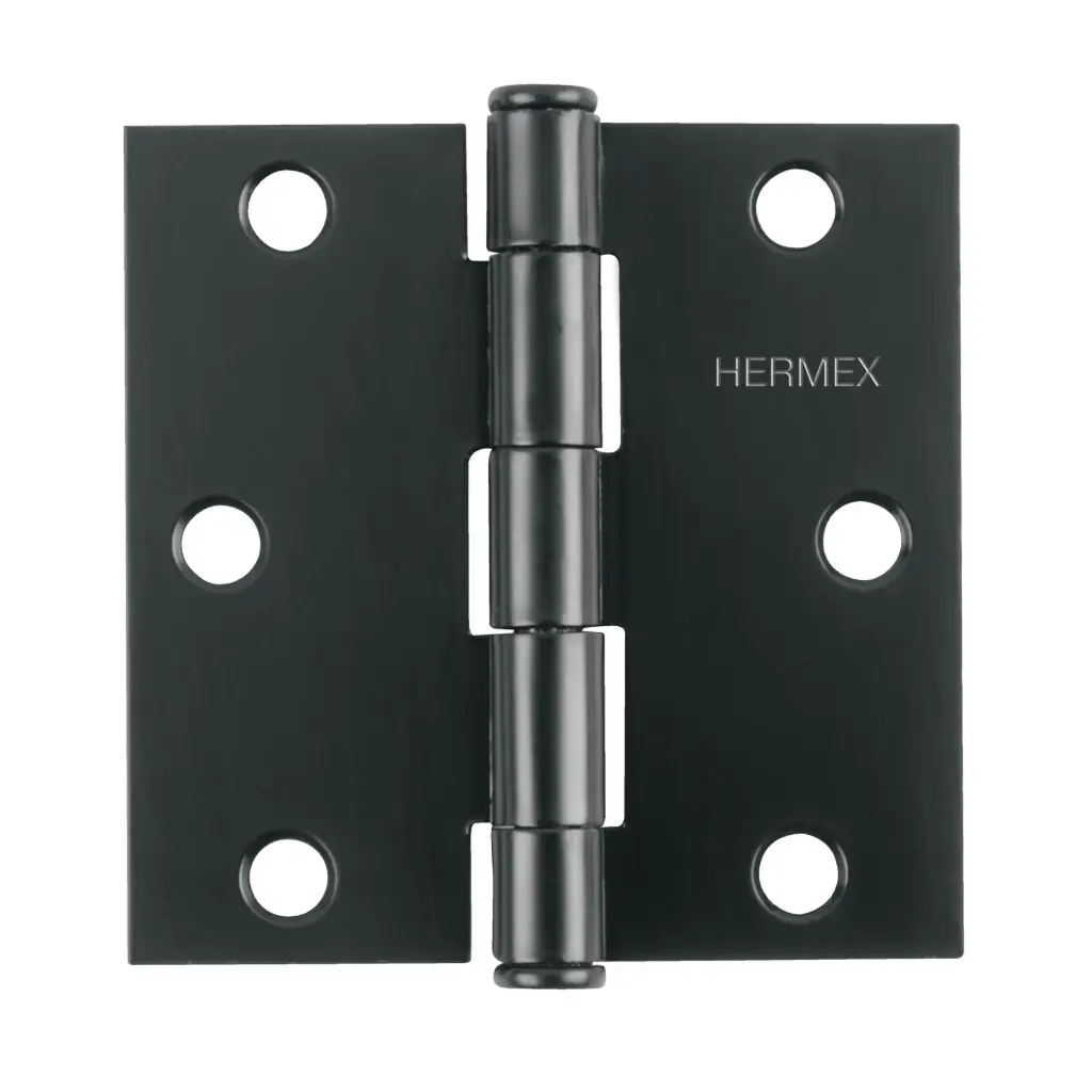 BC-256P Bisagra cuadrada 2 1/2", negro mate, cabeza plana, Truper Hermex