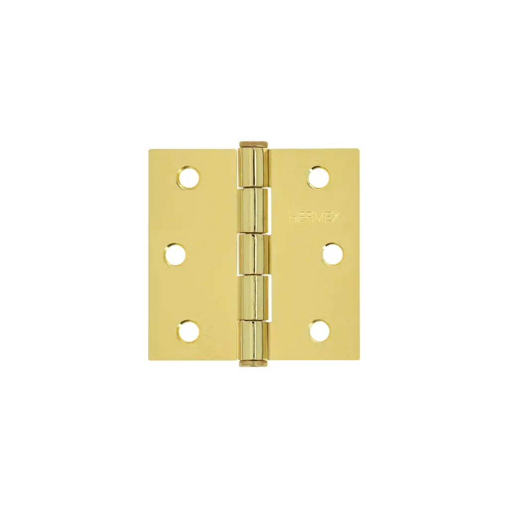 Bisagra cuadrada 2-1/2", acero latonado, plana, Hermex