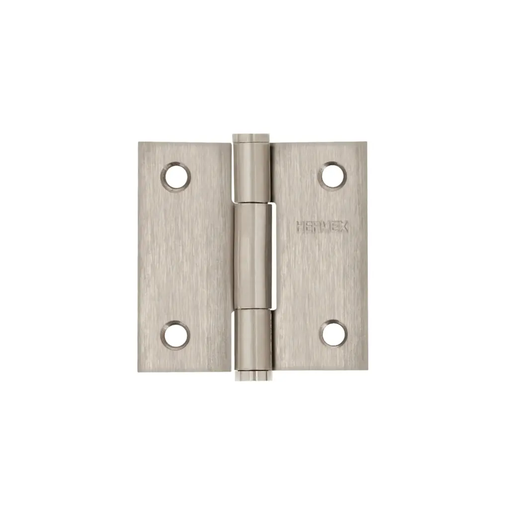 Bisagra cuadrada 2", acero cromo mate, redonda, Hermex