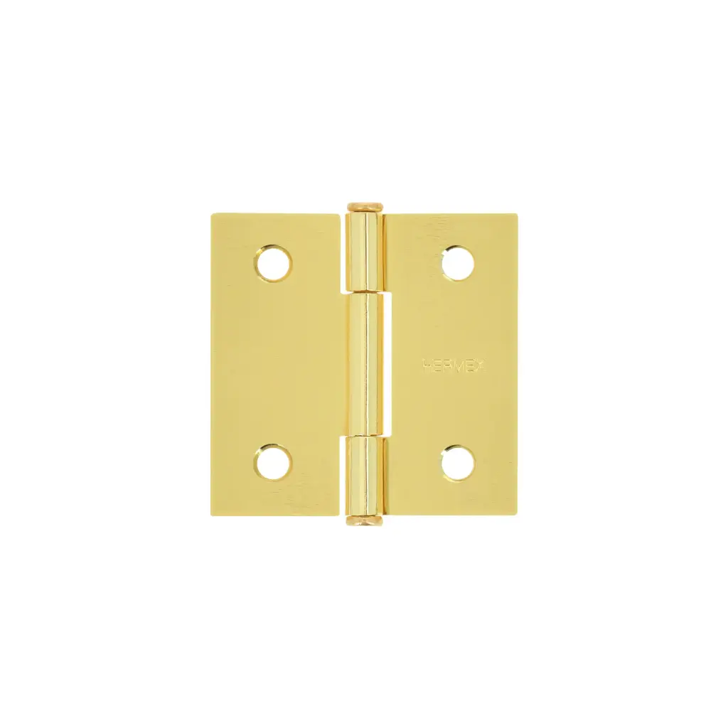 Bisagra cuadrada 2", acero latonado, plana, Hermex