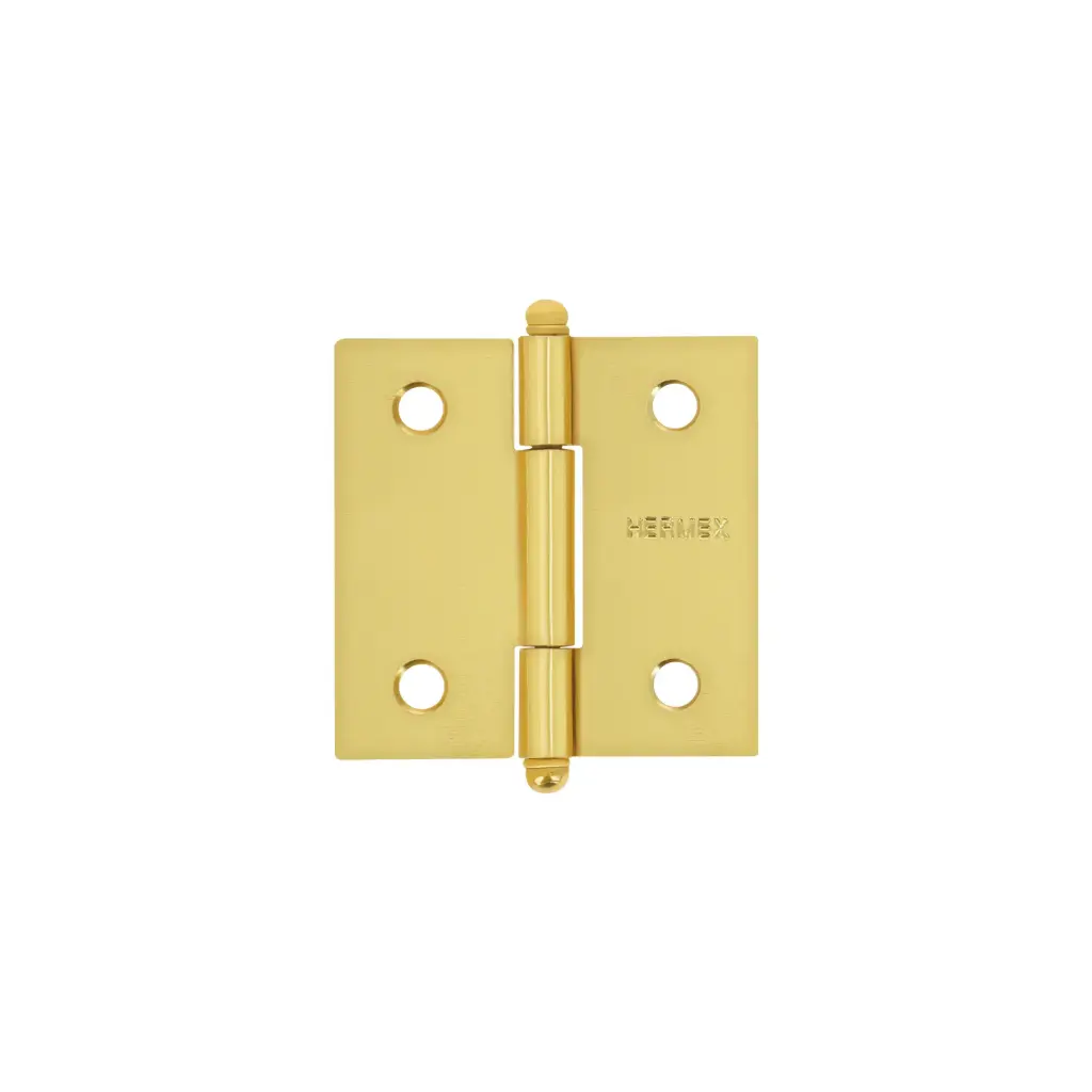 Bisagra cuadrada 2", acero latonado, redonda, Hermex