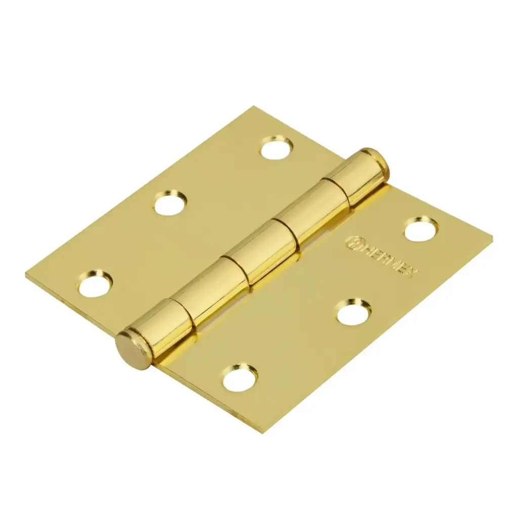 Bisagra cuadrada 3", acero latonado, plana, Hermex