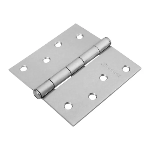 Bisagra cuadrada 4", acero cromo mate, plana, Hermex