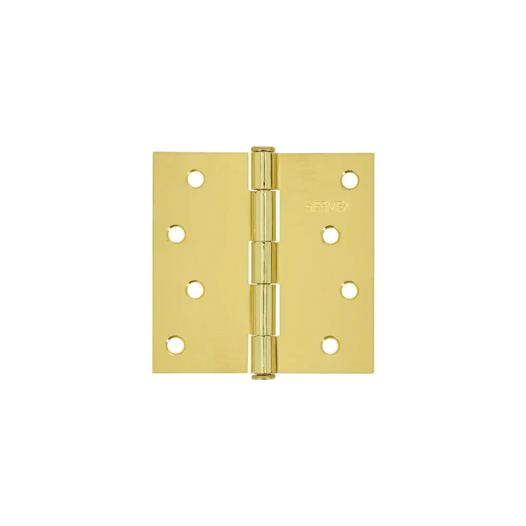 Bisagra cuadrada 4", acero latonado, plana, Hermex