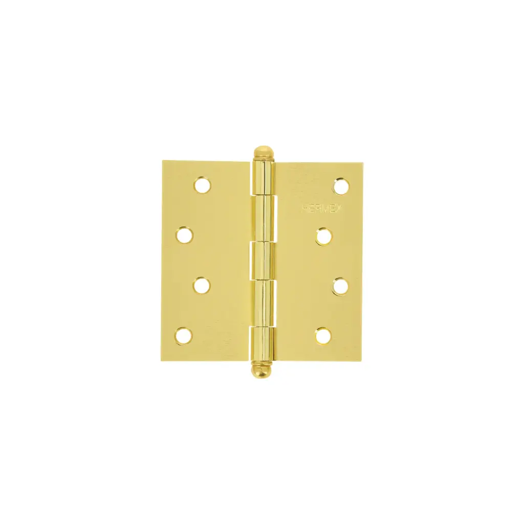 Bisagra cuadrada 4", acero latonado, redonda, Hermex