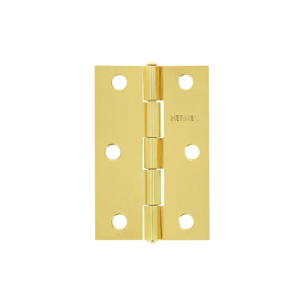 Bisagra rectangular 2-1/2", acero latonado, Hermex