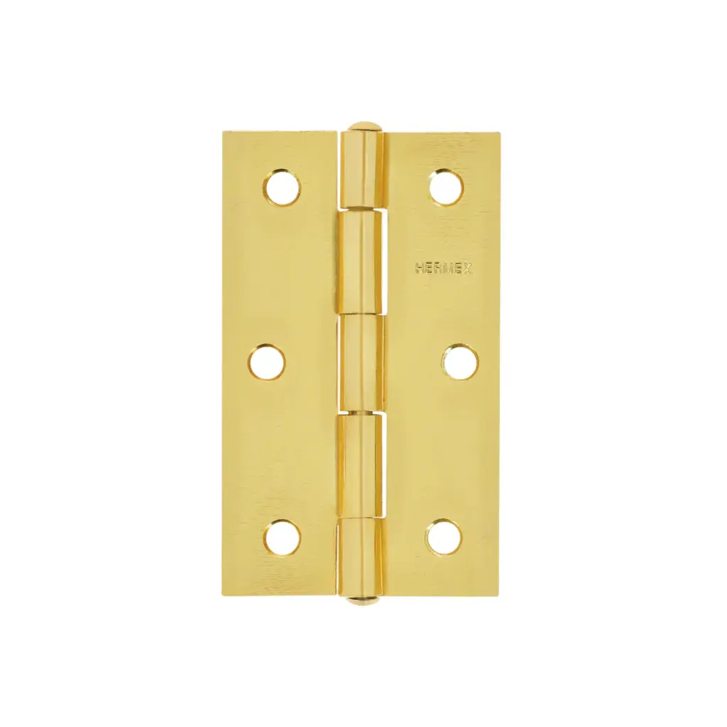 Bisagra rectangular 3-1/2", acero latonado, Hermex