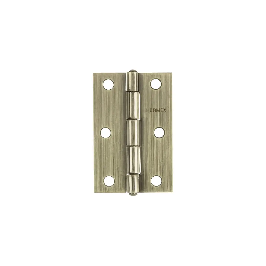 BR-302 Bisagra rectangular 3" latón antiguo, Truper Hermex