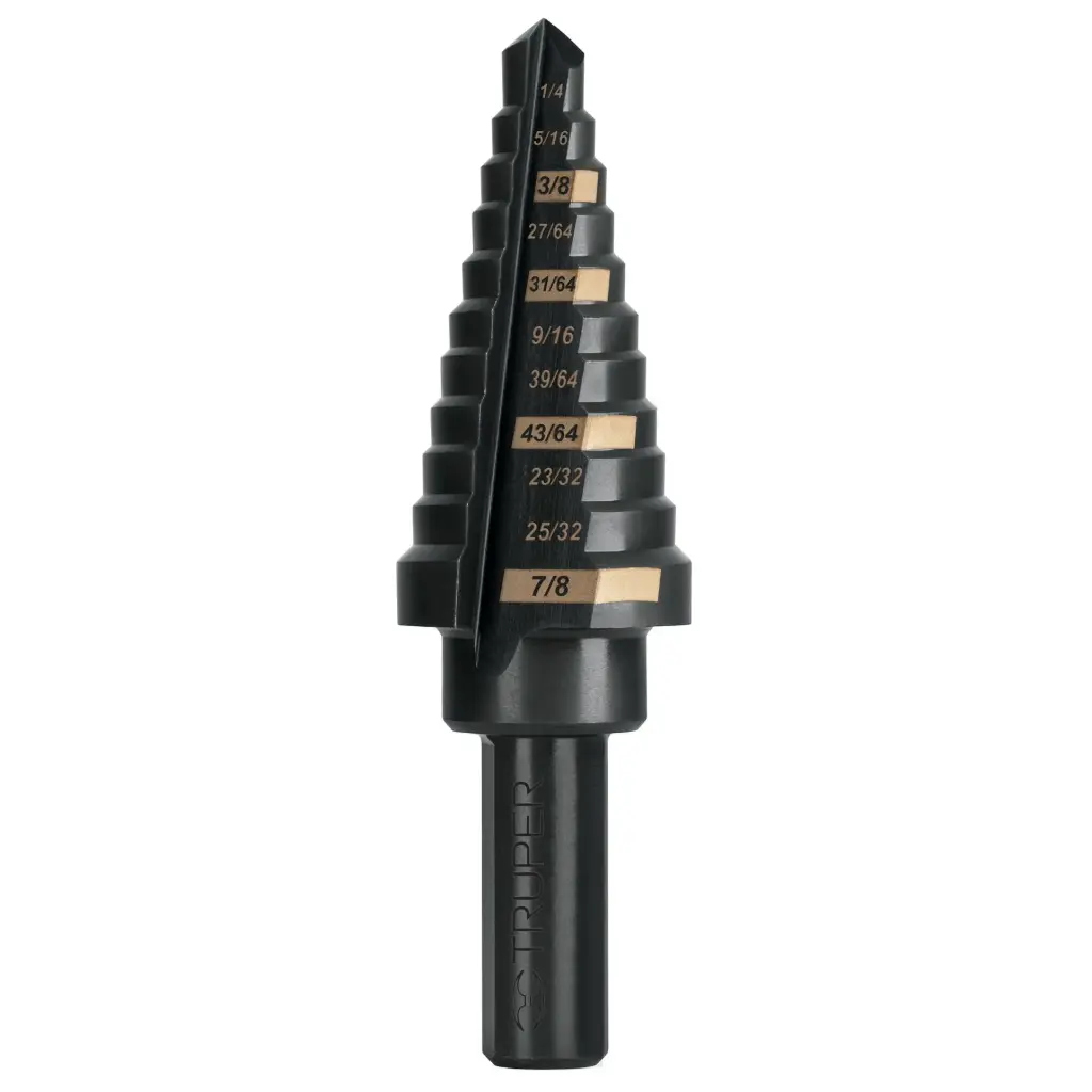 [101457] Broca escalonada óxido negro 11 escalones 1/4” – 7/8”, Truper