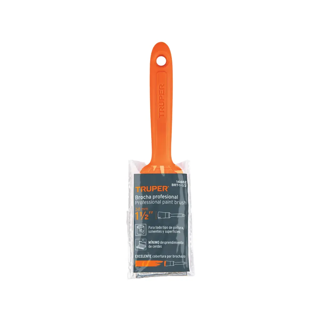 Brocha profesional mango plastico 100% cerda natural 1 1/2", Truper