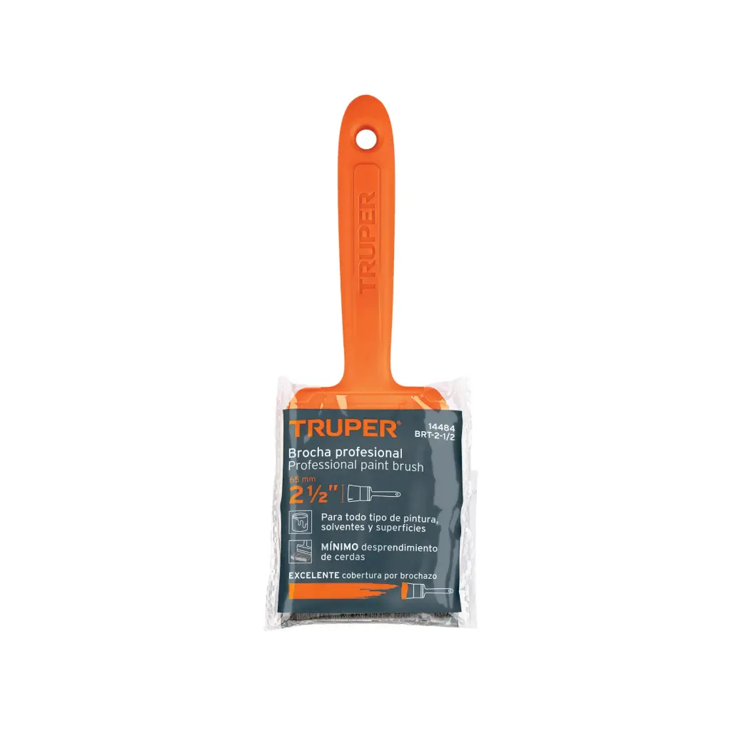 Brocha profesional mango plastico 100% cerda natural 2 1/2", Truper