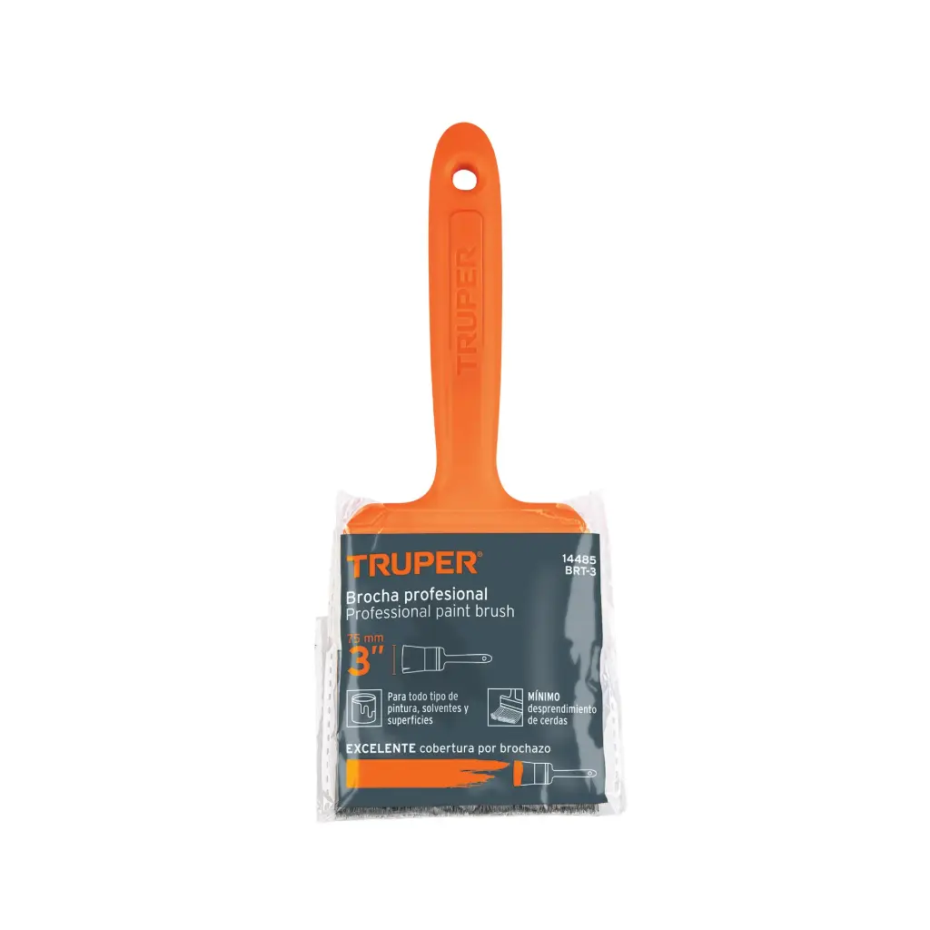 Brocha profesional mango plastico 100% cerda natural 3", Truper