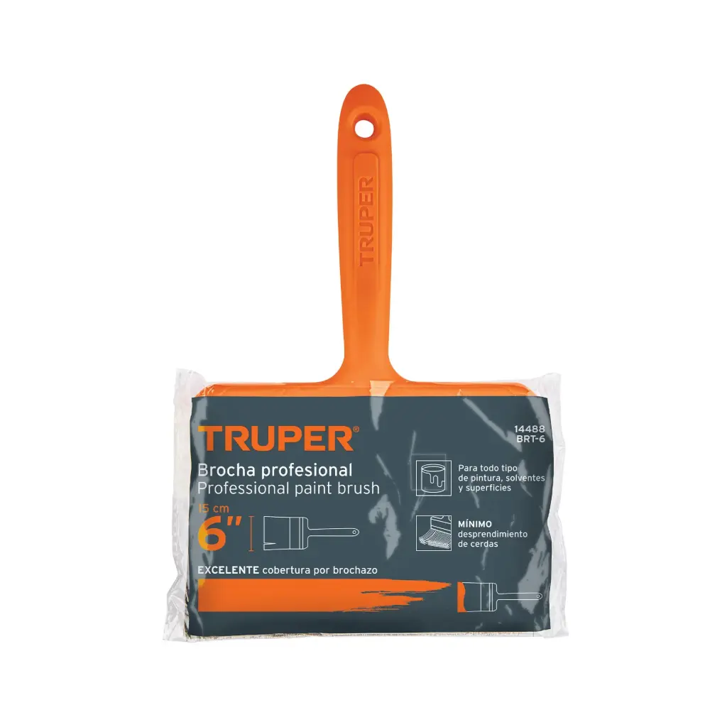 Brocha profesional mango plastico 100% cerda natural 6", Truper