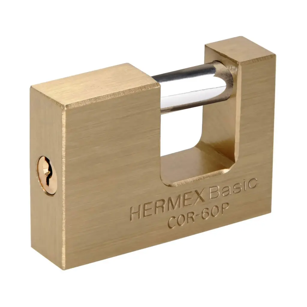 [22518] Candado antipalanca 60 mm cuerpo de latón, Hermex Basic