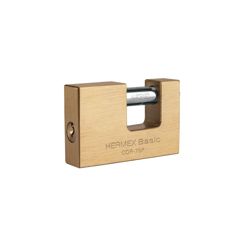 [23512] Candado antipalanca 75 mm cuerpo de latón, Hermex Basic
