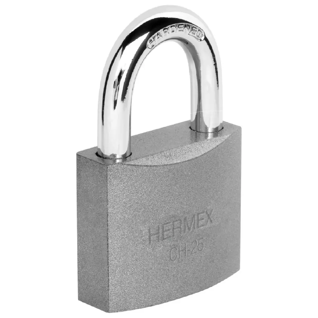 [43795] Candado de hierro 25 mm arco normal en caja, Hermex