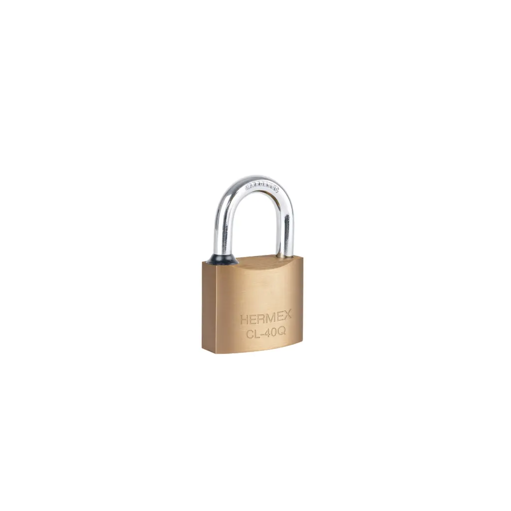 [43300] Candado de latón 40mm arco normal, llave puntos, blíster