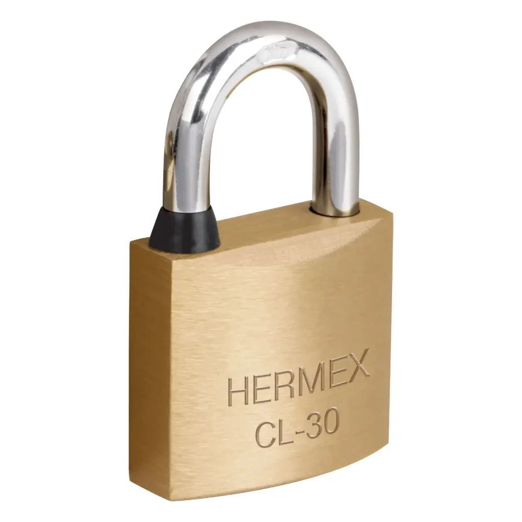 [43427] Candado de latón 30 mm arco normal, en blíster, Hermex
