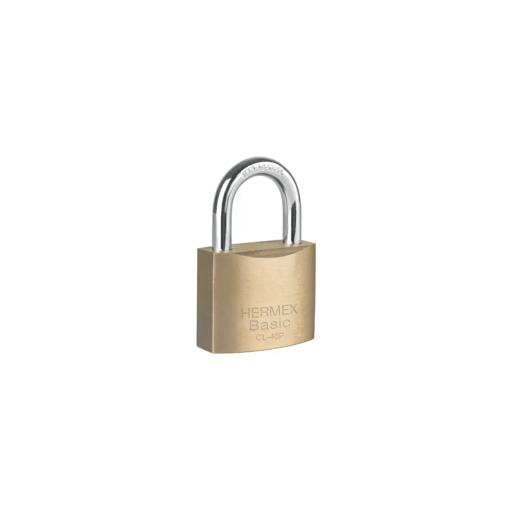 [23515] Candado de latón 40 mm arco normal, en blíster, Hermex Basic