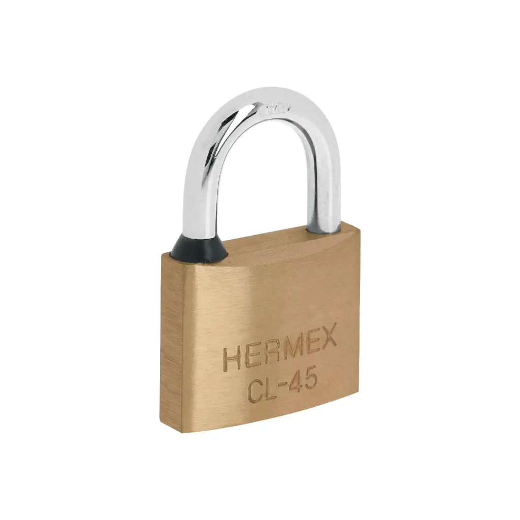 [43429] Candado de latón 45 mm arco normal, en blíster, Hermex