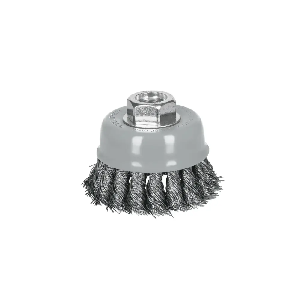 Carda de copa, alambre trenzado fino, 3", Multi rosca, Truper