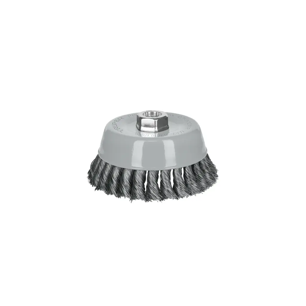 Carda de copa, alambre trenzado fino, 5", Multi rosca, Truper