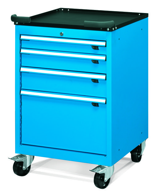 Carro cajonera Azul de 4 cajones (Coche de herramientas), Storage Compat