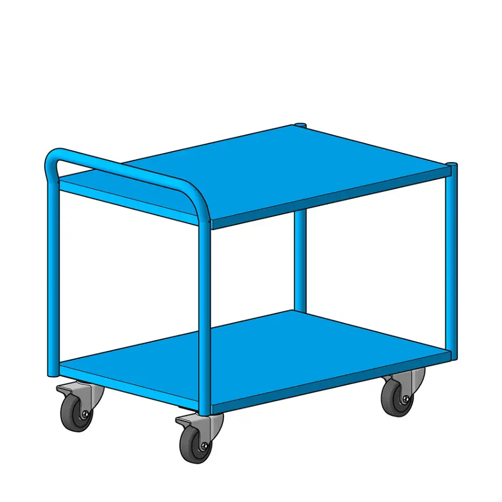 [FCEP10520 04] Carro pequeño Azul con 2 ruedas giratorias con freno, Storage Compat