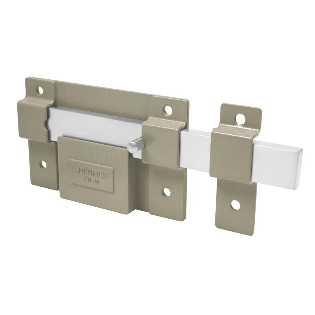 Cerradura de barra fija, cilindro exterior, Truper Hermex