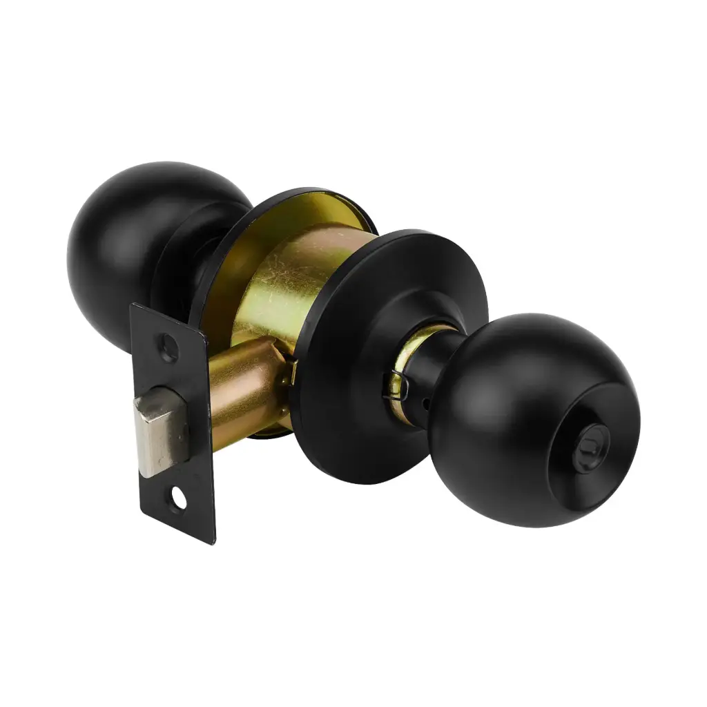 [47911] CEPO-61B Cerradura pomo, negro, esfera, baño, Hermex