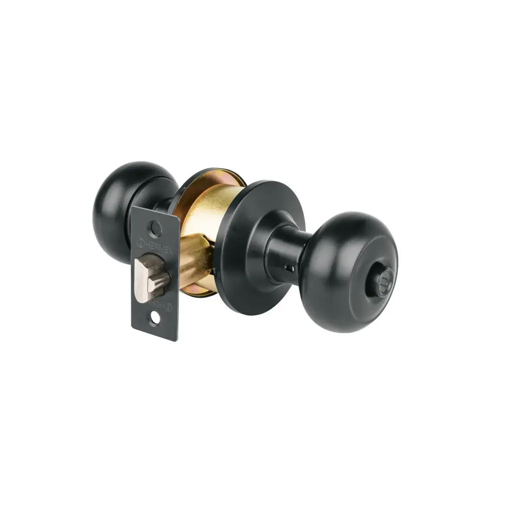 [47913] CEPO-62R Cerradura pomo, negro, oval, recámara, Hermex