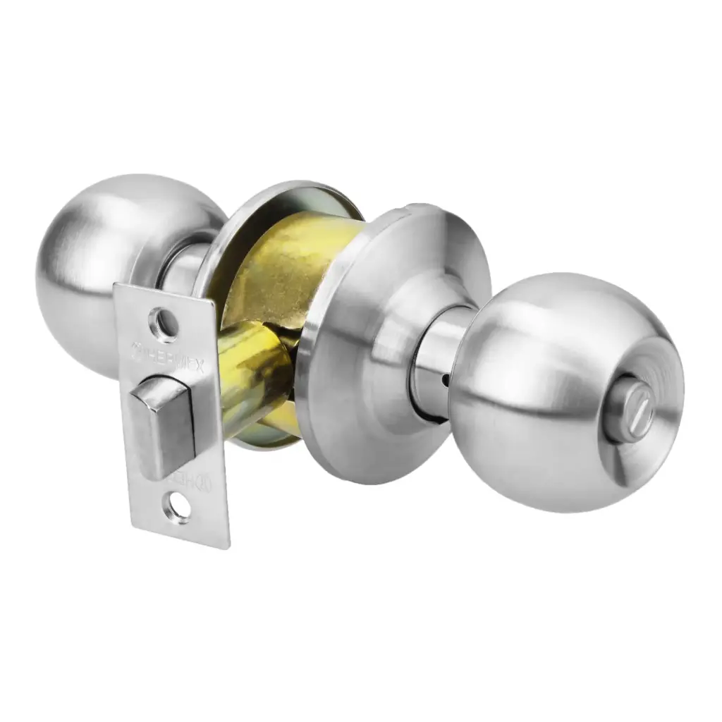 [43462] Cerradura tipo esfera para baño, cromo mate, Hermex