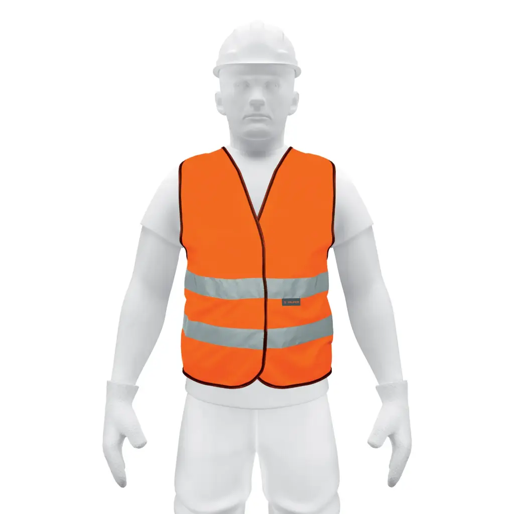 [14426] Chaleco de seguridad naranja con cintas de alta visibilidad