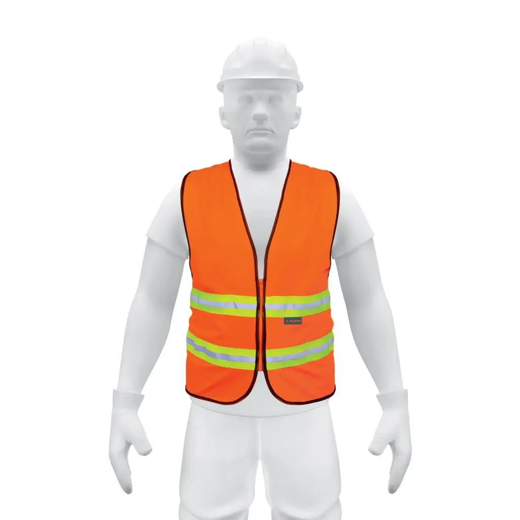 [13473] Chaleco de seguridad naranja alta visibilidad con cierre