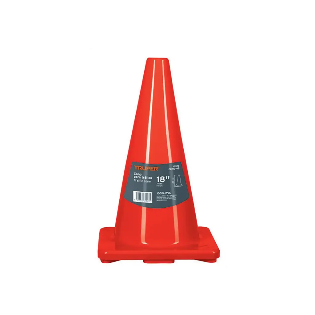 [13120] Cono de precaución de 45 cm de PVC, Truper