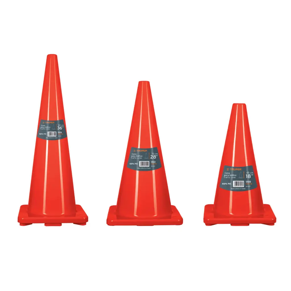 [13122] Cono de precaución de 70 cm de PVC, Truper