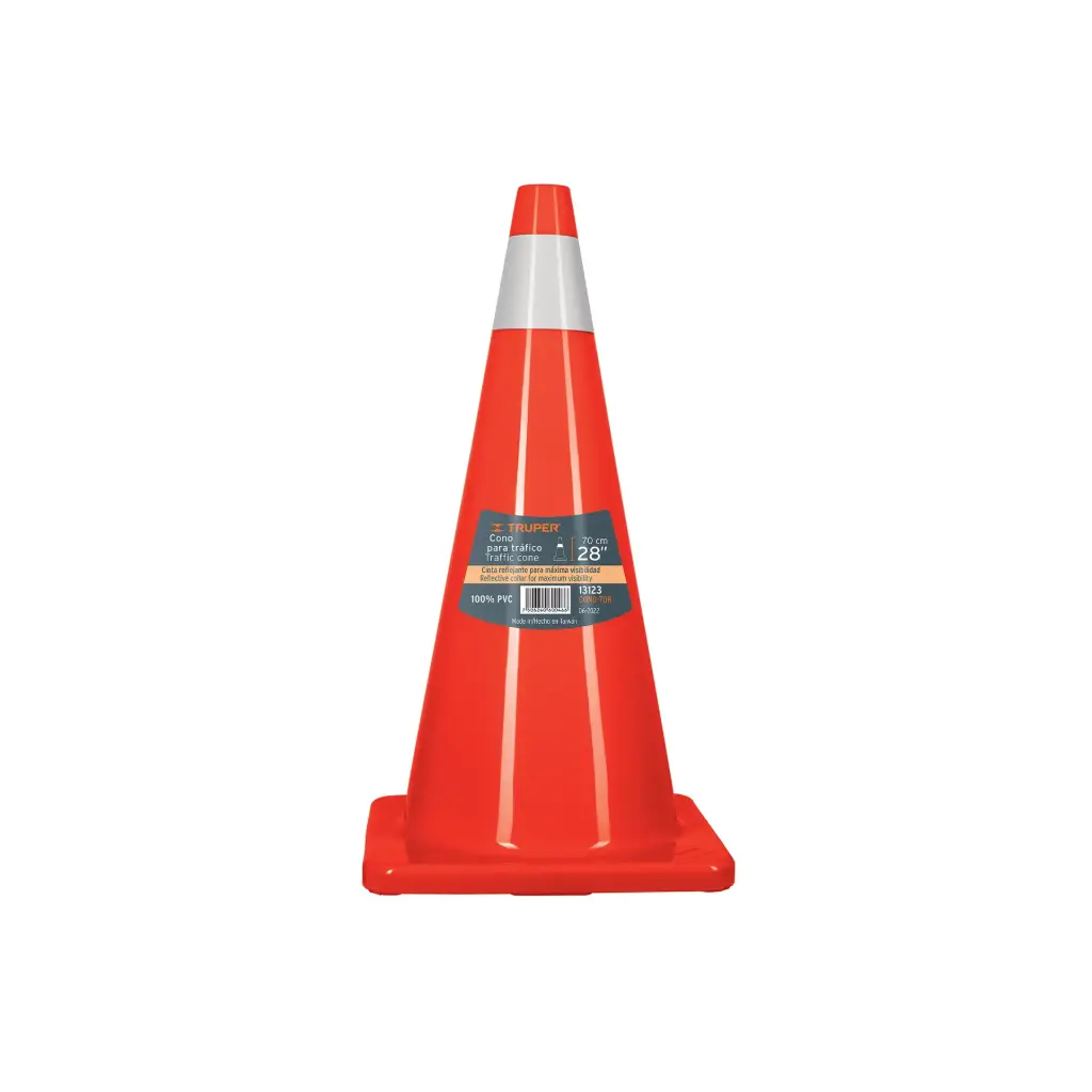 [13123] Cono de precaución de 70 cm de PVC con reflejante, Truper