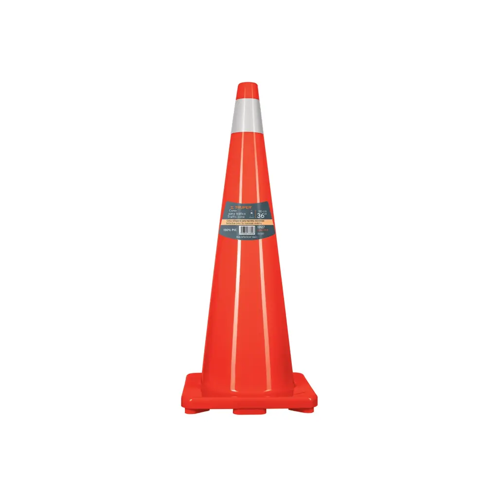 [13127] Cono de precaución de 90 cm de PVC con reflejante, Truper