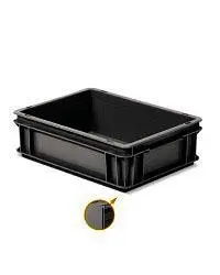 [4312A 06] Contenedor negro - Serie Athena | 40x30x12cm M/C P/C F/C, Storage Compat