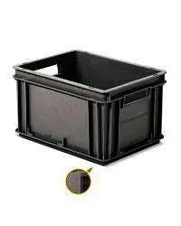 [4322B 06] Contenedor negro - Serie Athena | 40x30x22cm M/A P/C F/C, Storage Compat