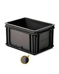 [4322A 06] Contenedor negro - Serie Athena | 40x30x22cm M/C P/C F/C, Storage Compat
